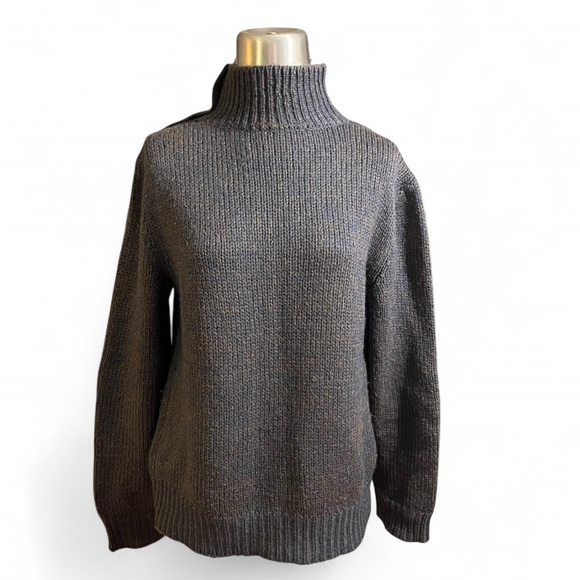 Gray Turtleneck Women's Sweater - Picture 1 of 6